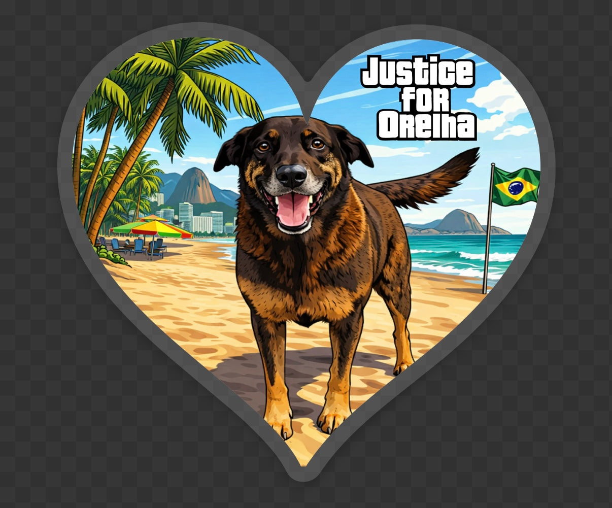 JUSTICE FOR ORELHA HEART STICKER