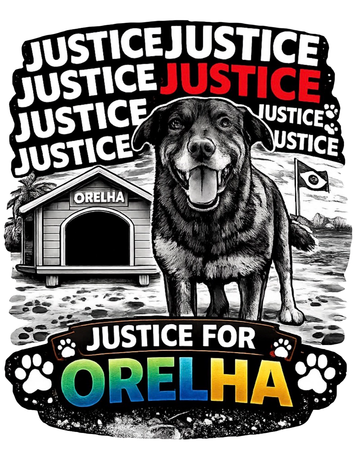 Justice for Orelha Color Splash Sticker